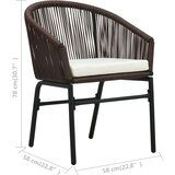 PVC 3-dijelni bistro set od ratana s jastucima smeđi | shoptok.hr