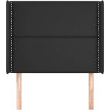  Uzglavlje s ušima crni 103x16x118/128 cm od umjetne kože | shoptok.hr