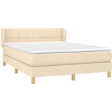  Krevet s oprugama i madracem krem 140x200 cm od tkanine | shoptok.hr