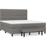  Box spring postelja z vzmetnico temno siva 180x200 cm blago, (20788883) | Shoptok.si