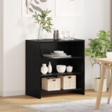 vidaXL Sideboard crni hrast 70x41x75 cm konstruirano drvo | shoptok.hr