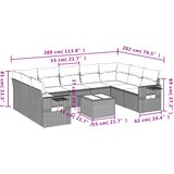  10-dijelni set vrtnih sofa od poliratana s jastucima smeđi | shoptok.hr