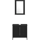  Set namještaja za kupaonicu Zidne 4 pcs Crna Konstruirano drvo | shoptok.hr