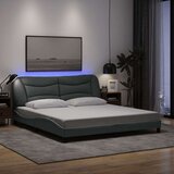  Posteljni okvir z LED lučkami temno siv 180x200 cm tkanina | Shoptok.si