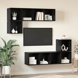  Set TV komoda Zidne 4 pcs Crni hrast Konstruirano drvo | shoptok.hr