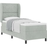 vidaXL Postelja s pod Balkonom in Vzmetnico Svetlo Siva 80x200 cm Žamet | Shoptok.si