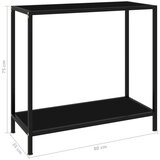 vidaXL Konzolni stol crni 80 x 35 x 75 cm od kaljenog stakla | shoptok.hr