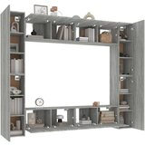  8-dijelni set TV ormarića sivog sonome konstruirano drvo | shoptok.hr