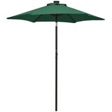  Vrtni suncobran s LED svjetlima zeleni 200 x 211 cm aluminijski | shoptok.hr