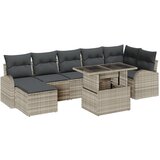 vidaXL 8-dijelni set vrtnih sofa s jastučićima svjetlosiva poli ratan, kauč za dva s pohranom i jastučićima svjetlosiva poli ratan Cijene