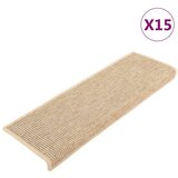  Prostirke za stepenice 15 kom 65x21x4 cm svijetlo bež pravokutni rub | shoptok.hr