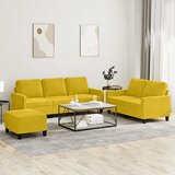  3-dijelni set sofa s jastucima žuti baršunasti Cijene