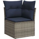  Vrtna garnitura - 10-dijelni set vrtnih sofa od poliratana s jastucima sivi - Siva 1 | shoptok.hr