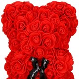 springos medvjedić od ruža s mašnom 22 cm u poklon kutiji, crveno-crni | shoptok.hr