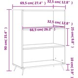  Regal za knjige bijeli 69,5 x 32,5 x 90 cm konstruirano drvo | shoptok.hr