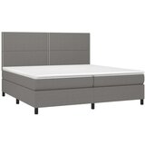  Box spring postelja z vzmetnico LED temno siva 200x200 cm blago, (20725586) | Shoptok.si
