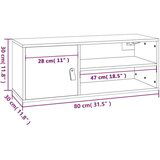  Stenska omarica bela 80x30x30 cm trdna borovina, (20740581) | Shoptok.si