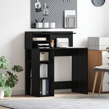 vidaXL Stol sa skladištenjem crni hrast 90x48x101.5 cm konstruirano drvo | shoptok.hr