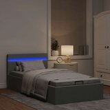  Hidraulični okvir za krevet tkanina LED svjetlosivi 100x200 cm | shoptok.hr