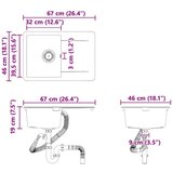  Lavabo - Umivaonik Crna 670 x 460 mm Granit | shoptok.hr