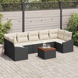  Sjedeća garnitura za vrt 8 kom. Crna i Krema poliratan 289 x 123,5 x 69 cm | shoptok.hr