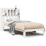 Krevet s regalom za knjige bez madraca bijeli 75x190cm borovina | shoptok.hr