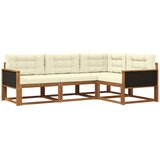vidaXL Zunanja garnitura za sedenje z blazino 4 pcs Naravna in smetana, (5000281942) | Shoptok.si