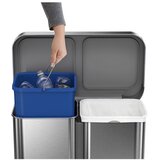 simplehuman Jeklen koš za smeti 34+24 l za ločevanje odpadkov/s pedalom v srebrni barvi – | Shoptok.si