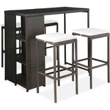 The Living Store Vrtna barska garnitura 5-delna z blazinami poli ratan rjava - Vrtna Barska Garnitura, (21481643) | Shoptok.si
