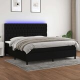  Box spring s madracem LED crni 200x200 cm od tkanine Cijene