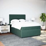 vidaXL Box spring postelja z vzmetnico temno zelena 160x200 cm žamet, (21305512) | Shoptok.si