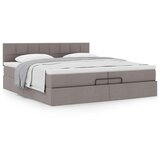  Otomanski krevet s madracem smeđesivi 200x200 cm tkanine | shoptok.hr