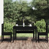  4-dijelni vrtni blagovaonski set crna od masivne borovine | shoptok.hr