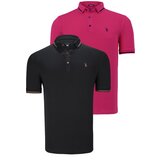 Dewberry DOUBLE SET T8586 MEN'S T-SHIRT-BLACK-FUCHSIA | Shoptok.si