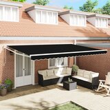 vidaXL automatska uvlačiva tenda crna 500x300 cm, zamjena za tkaninu tende za okvir od 5x3 m crna Cijene