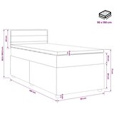  Krevet s box springom, madracem i LED-om Tamnosiva 90 x 190 cm | Shoptok.si