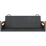  Klupa za ljuljanje crna 109 x 62 x 40 cm od poliratana | shoptok.hr