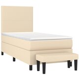  Krevet s oprugama i madracem krem 90 x 200 cm od tkanine | shoptok.hr