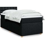 vidaXL Box spring postelja z vzmetnico črna 80x200 cm blago | Shoptok.si