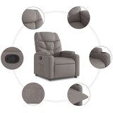  Naslanjač s funkcijo vstajanja taupe blago, (20927707) | Shoptok.si