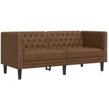  Fotelja Chesterfield 2-sjed smeđa umjetna antilop koža | shoptok.hr