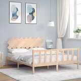 vidaXL Okvir kreveta s uzglavljem 160 x 200 cm od masivnog drva Cijene