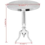 vidaXL Odstavna mizica okrogla aluminij srebrne barve | Shoptok.si