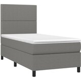  Krevet s oprugama i madracem tamnosivi 90x200 cm od tkanine | shoptok.hr