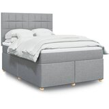  Krevet box spring s madracem svjetlosiva 160x200 cm tkanina Slike