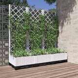 Maison Chic Cvetlično korito - Cvetlični Lonec z oporno mrežo belo 120x40x121,5 cm PP, (21789316) | Shoptok.si