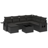 Maison Chic Seti vrtnega pohištva - Vrtna garnitura - Vrtni pohištvo set 8-delna z blazinami črn poli ratan, (21800052) | Shoptok.si