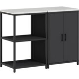  Kuhinjski set za pohranu s policom s pohranom s vratima Podesiva 2 pcs Crna 120 x 50 x 92 cm | shoptok.hr