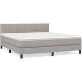  Box spring postelja z vzmetnico svetlo siva 180x200 cm blago, (20791105) | Shoptok.si
