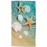 Good Morning Modra/bež žametna brisača za na plažo 100x180 cm Beachvibe – | Shoptok.si